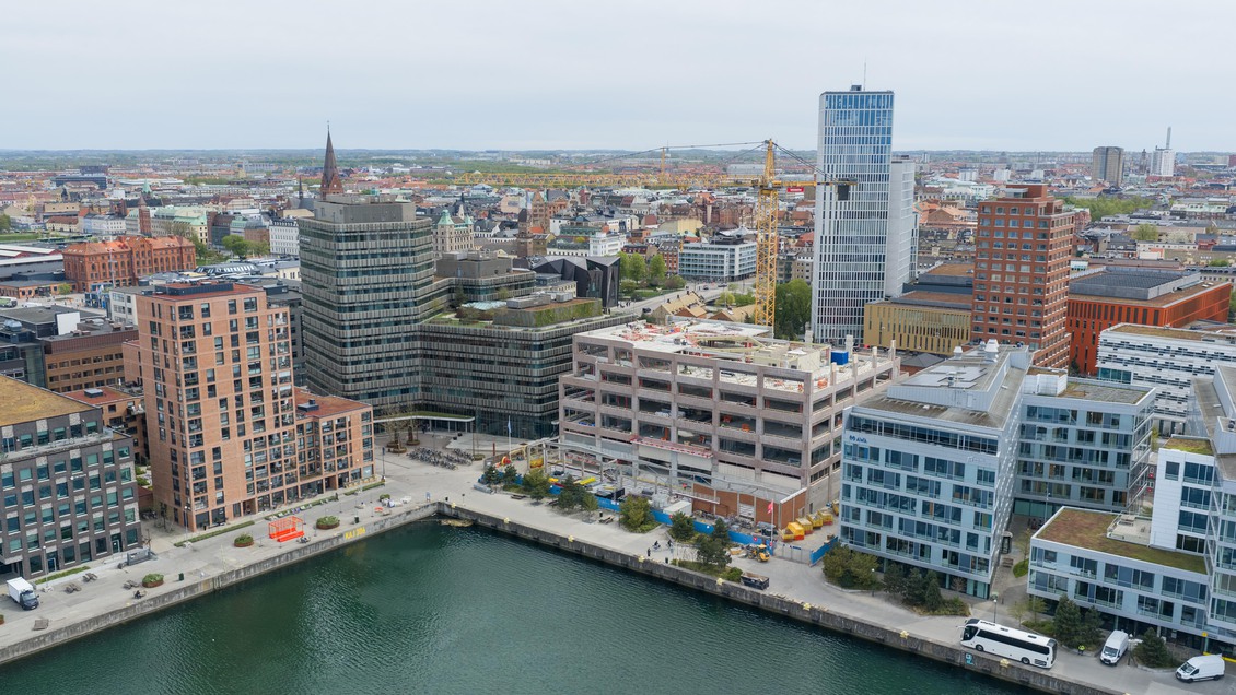 Drönarbild över Amphitrite i Malmö
